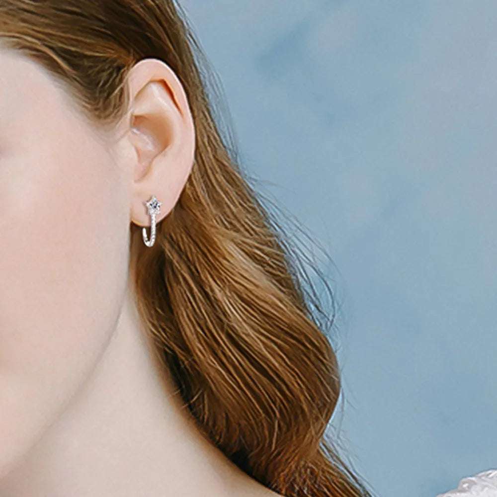925 Sterling Silver Moissanite Star Earrings - Extrinsic Beauty