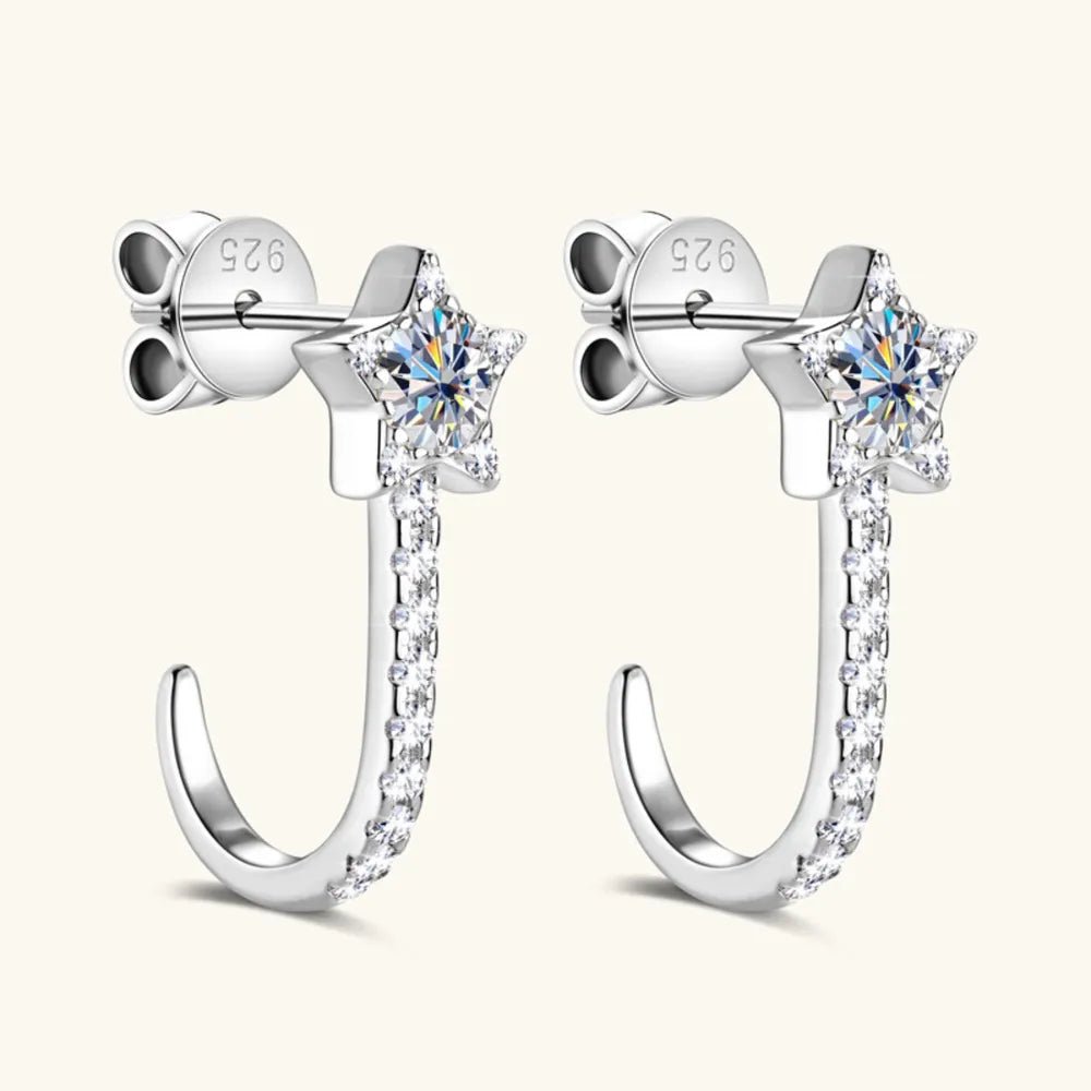 925 Sterling Silver Moissanite Star Earrings - Extrinsic Beauty