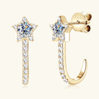925 Sterling Silver Moissanite Star Earrings - Extrinsic Beauty