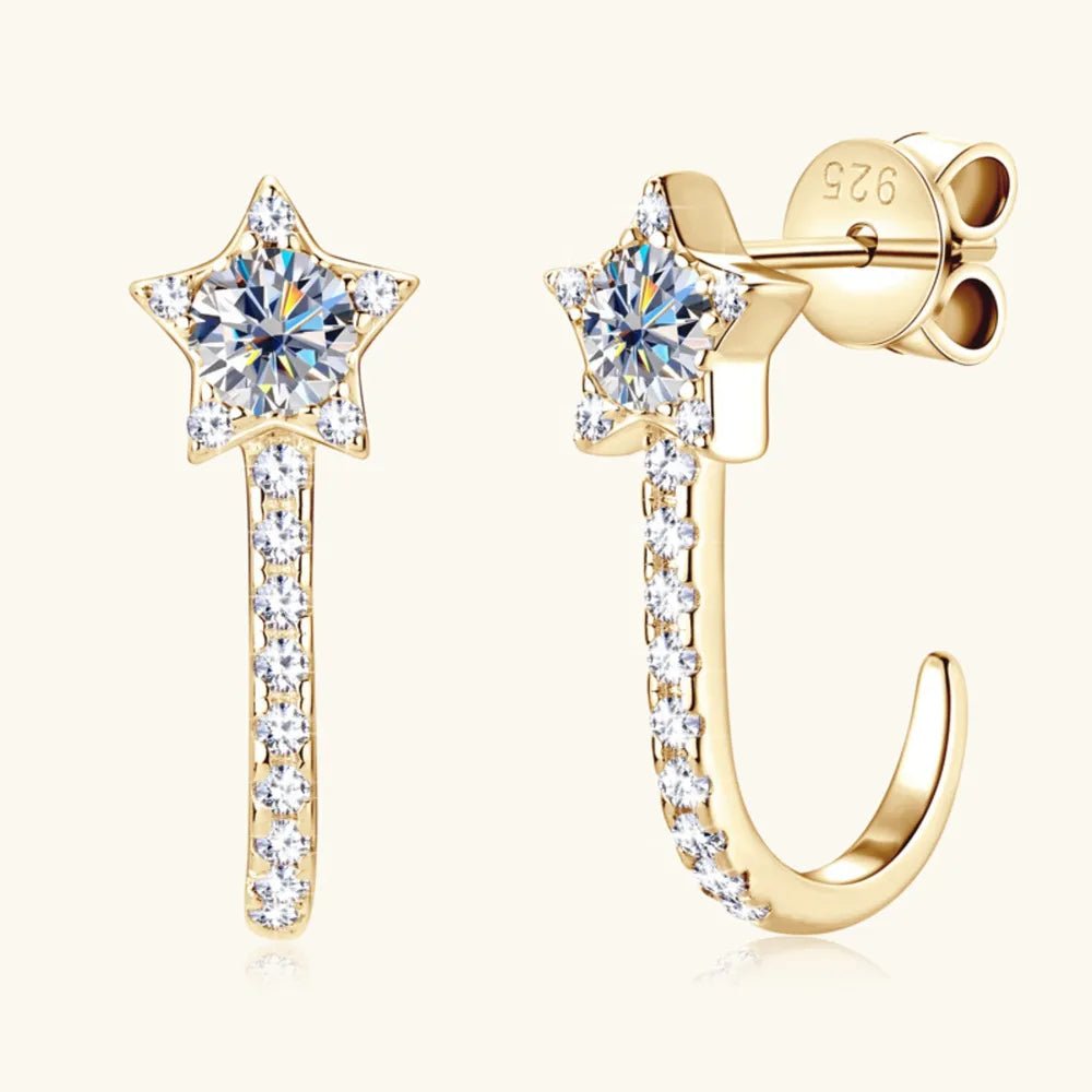 925 Sterling Silver Moissanite Star Earrings - Extrinsic Beauty