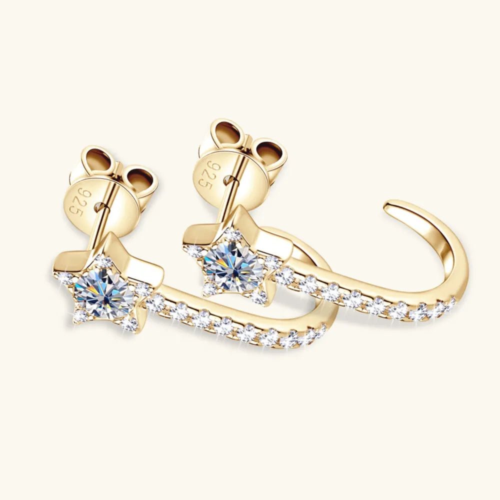 925 Sterling Silver Moissanite Star Earrings - Extrinsic Beauty