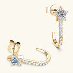 925 Sterling Silver Moissanite Star Earrings - Extrinsic Beauty