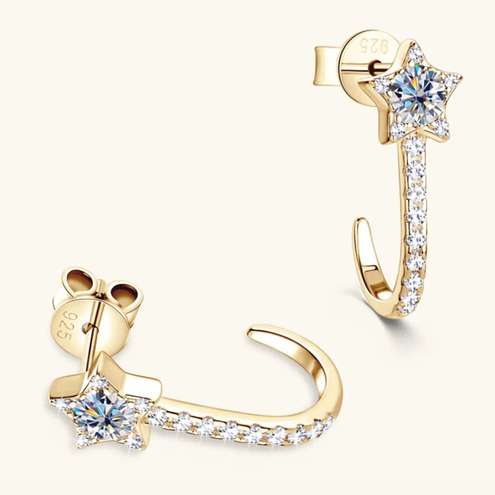 925 Sterling Silver Moissanite Star Earrings - Extrinsic Beauty