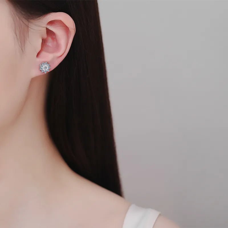 925 Sterling Silver Moissanite Zircon Stud Earrings - Extrinsic Beauty