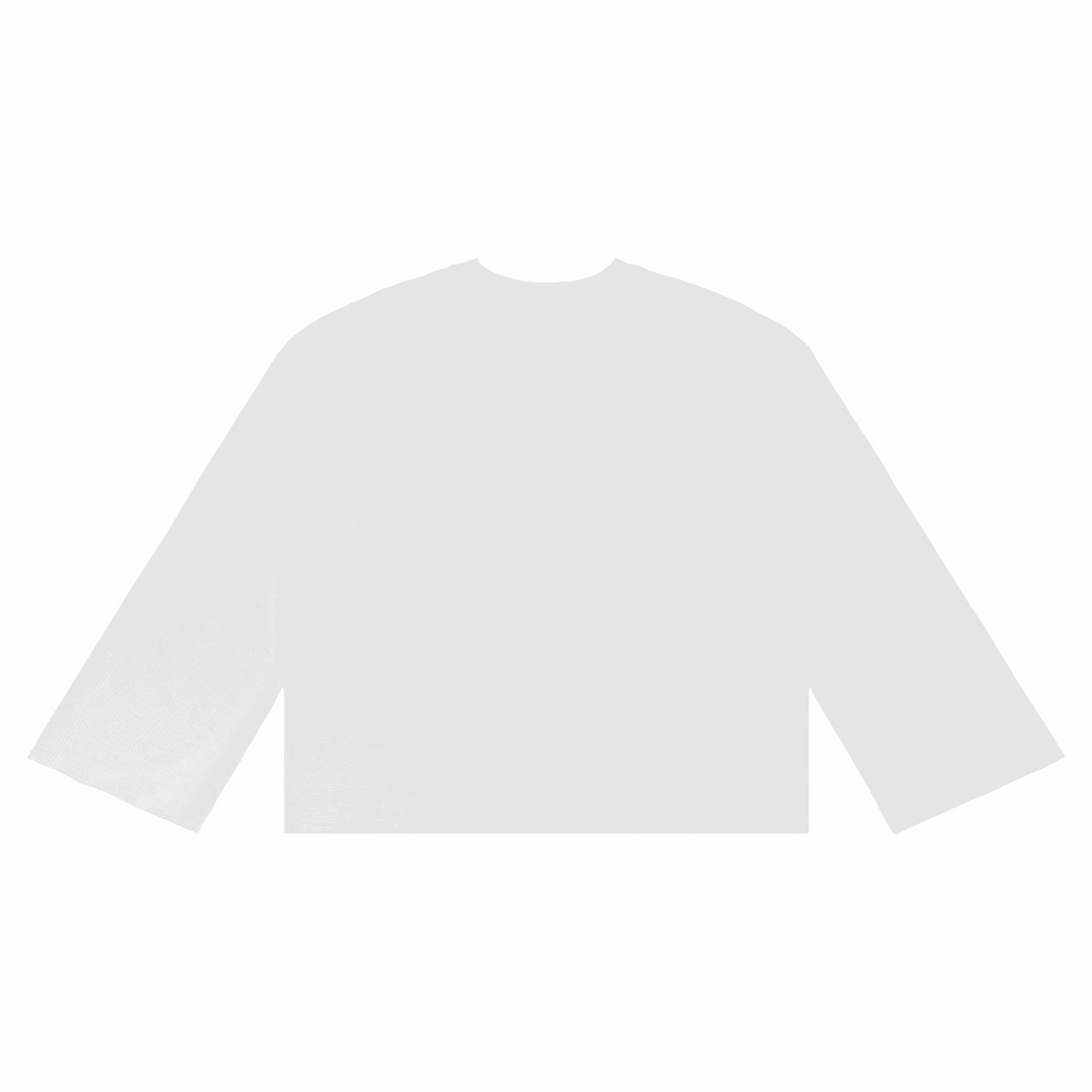 White unisex waffle knit T-shirt, relaxed crew neck, short sleeves