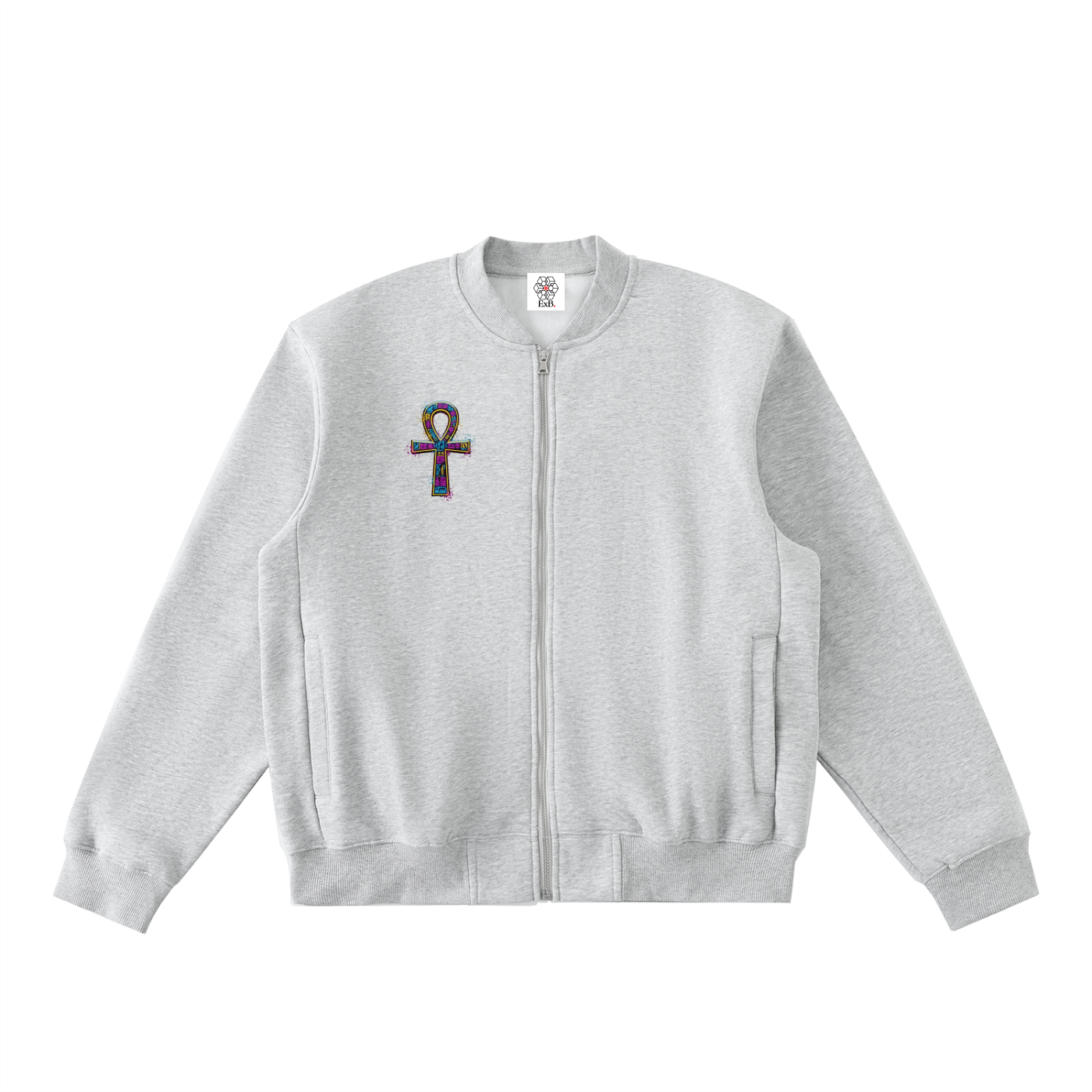 Essential Zip-Up Fleeced Varsity Jacket