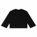 Black unisex waffle knit T-shirt, loose silhouette, short sleeves