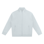 Light blue stand-collar jacket, full-zip front with side zip pockets