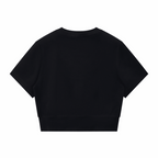 Black paneling T-shirt, short sleeves
