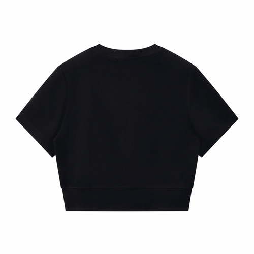 Black paneling full-zip T-shirt with short sleeves and back seam detail