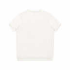 Unisex crewneck knit T-shirt, beige, short sleeves, back view