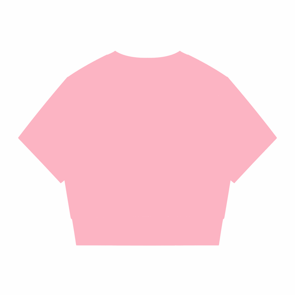 Pink paneling full-zip T-shirt with short sleeves and back seam detail