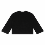 Black unisex waffle knit T-shirt with crew neck and short sleeves