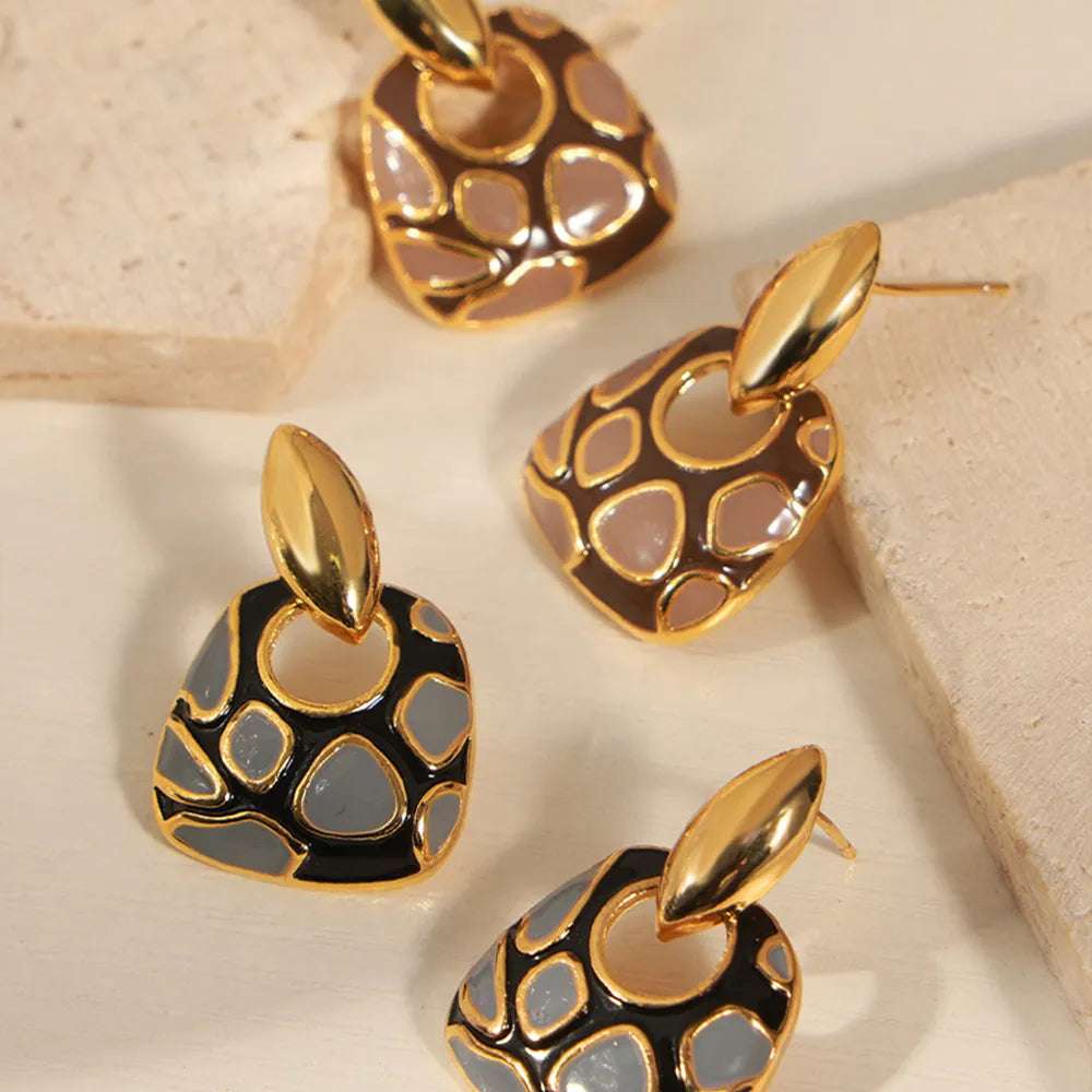 Copper Oil Drip Earrings - Extrinsic Beauty