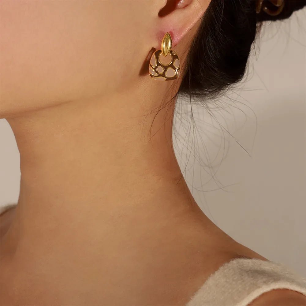 Copper Oil Drip Earrings - Extrinsic Beauty