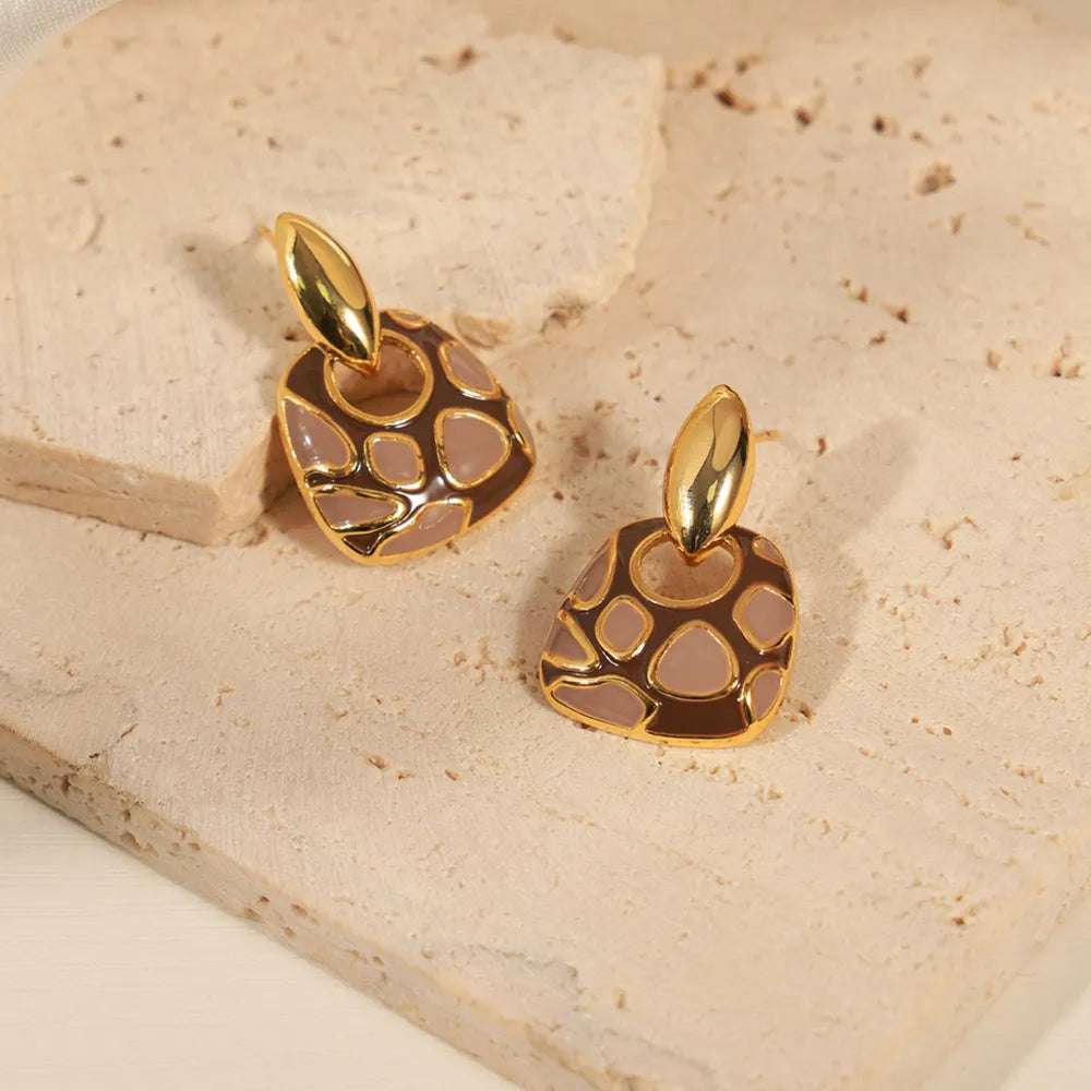 Copper Oil Drip Earrings - Extrinsic Beauty