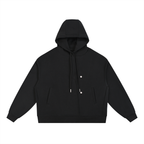 Boxy Button Placket Hoodie