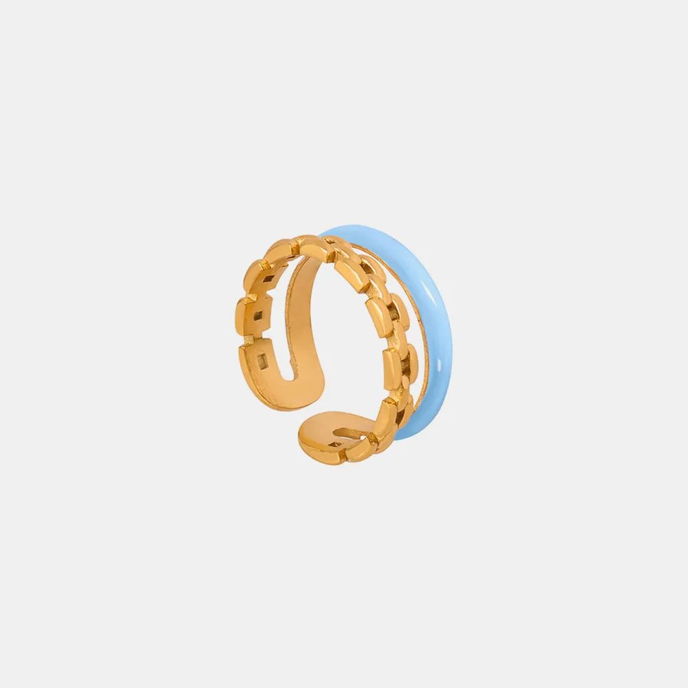 Enamel 18K Gold - Plated Open Ring - Extrinsic Beauty