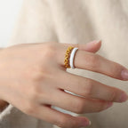 Enamel 18K Gold - Plated Open Ring - Extrinsic Beauty