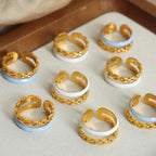 Enamel 18K Gold - Plated Open Ring - Extrinsic Beauty