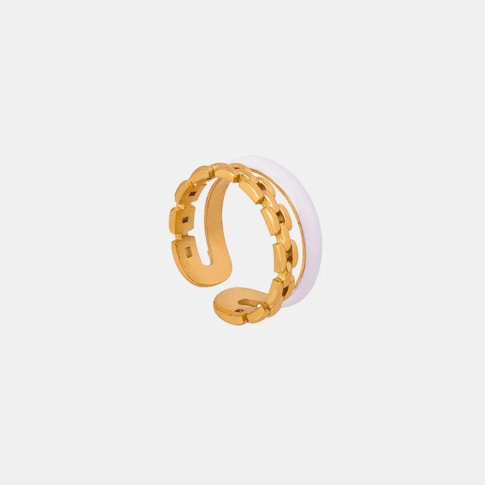 Enamel 18K Gold - Plated Open Ring - Extrinsic Beauty