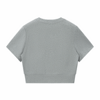 Heather gray short-sleeve T-shirt with crew neck and straight hem