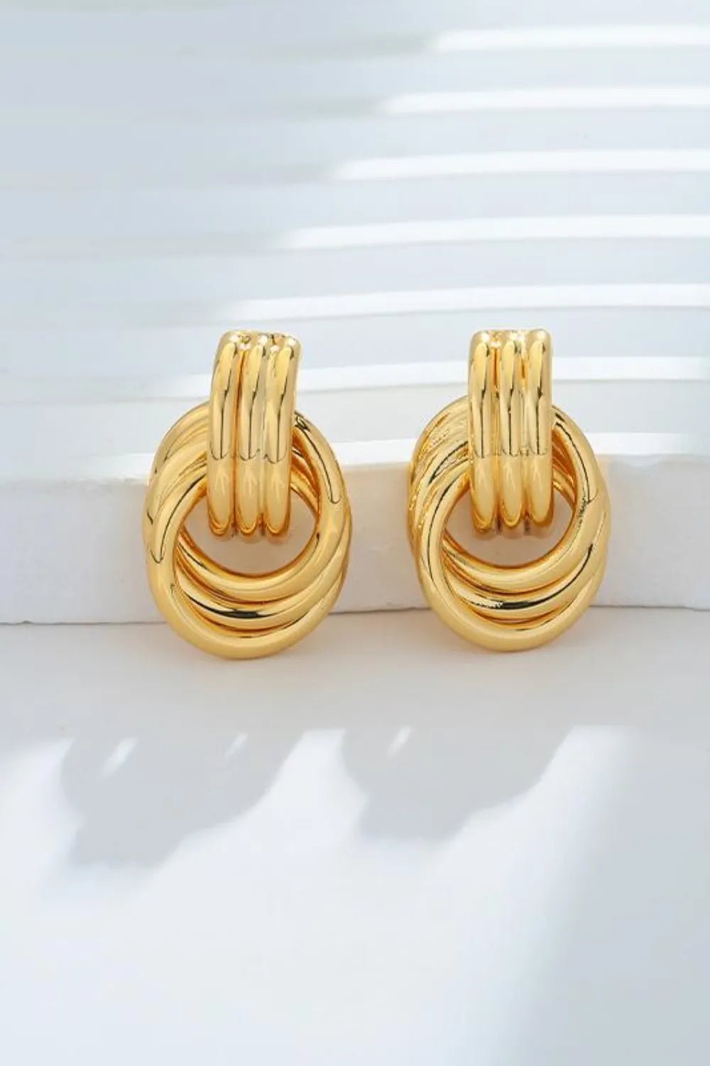 Gold - Plated Knotted Stud Earrings - Extrinsic Beauty