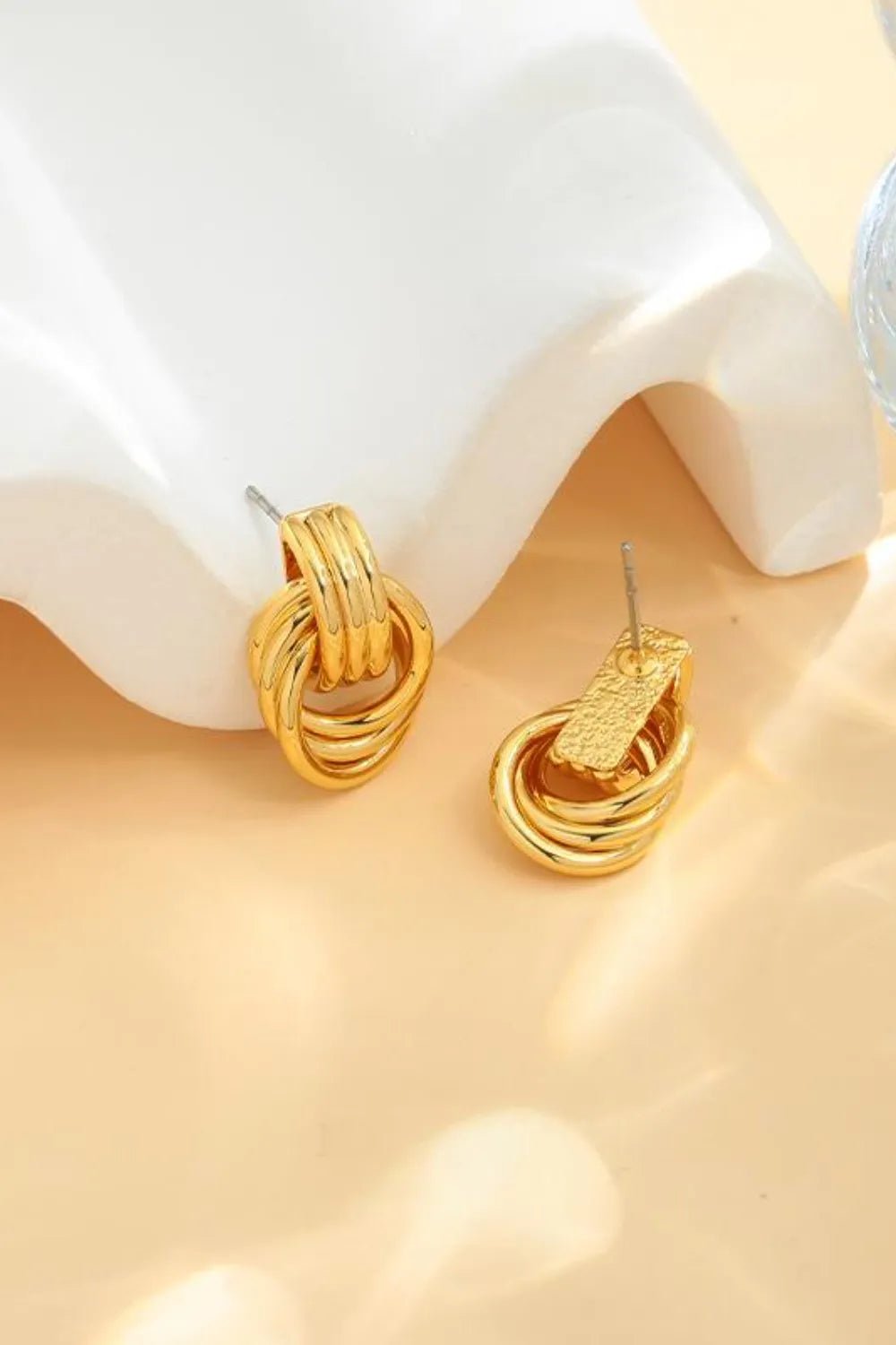 Gold - Plated Knotted Stud Earrings - Extrinsic Beauty