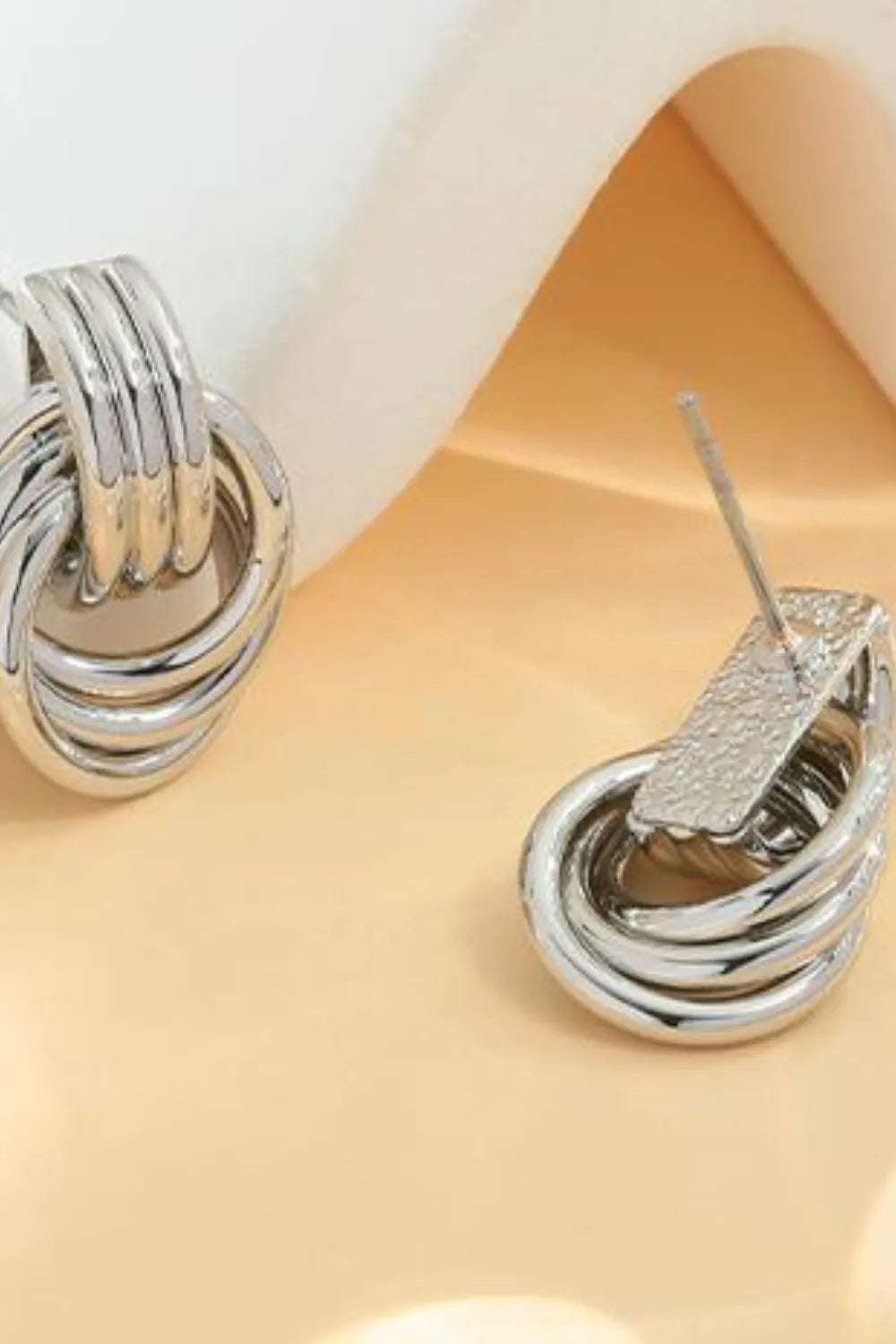 Gold - Plated Knotted Stud Earrings - Extrinsic Beauty