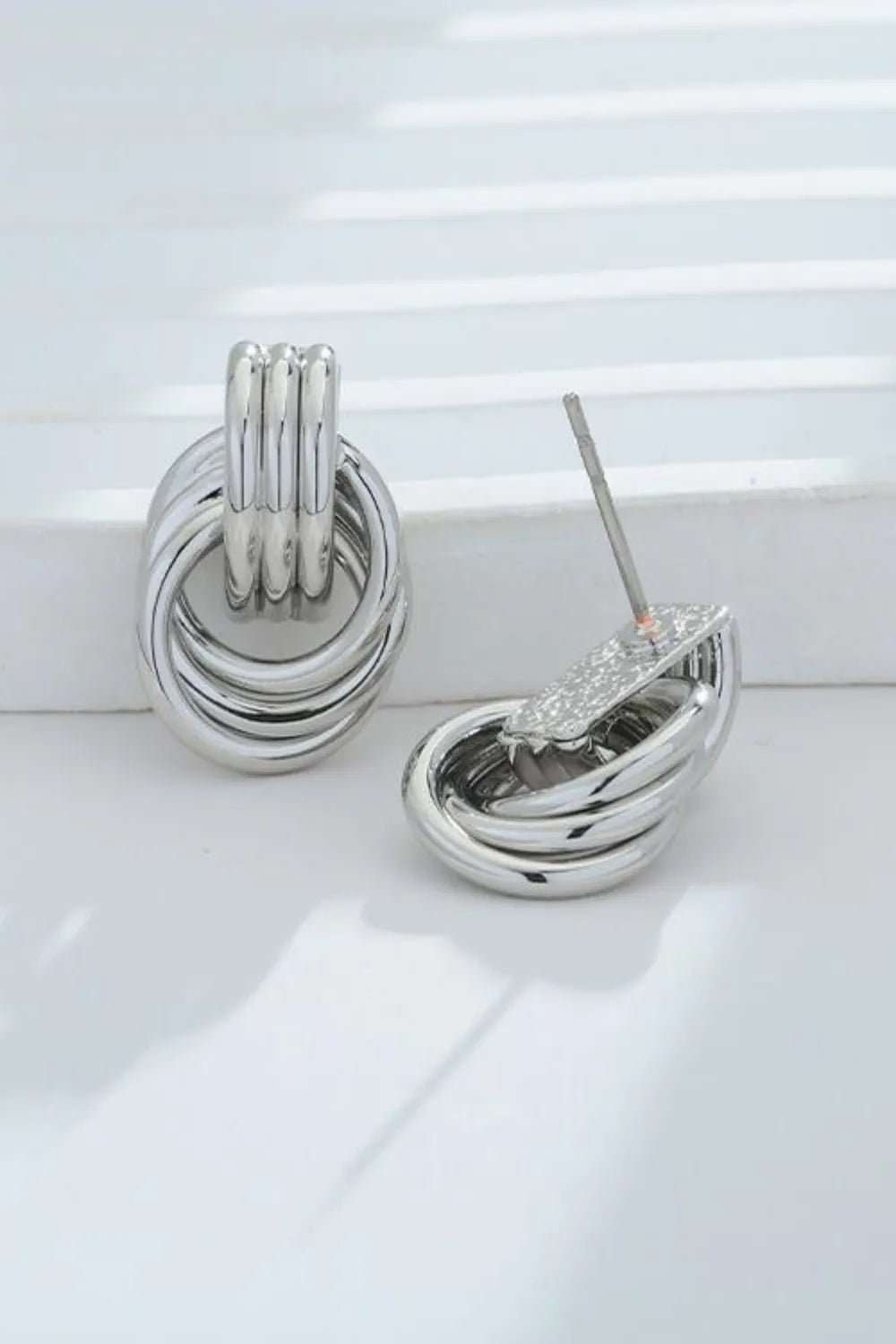 Gold - Plated Knotted Stud Earrings - Extrinsic Beauty