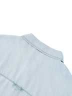 Light blue lyocell shirt, neckline yoke with topstitched seam