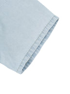 Light blue lyocell drop-shoulder shirt, stitched sleeve hem detail