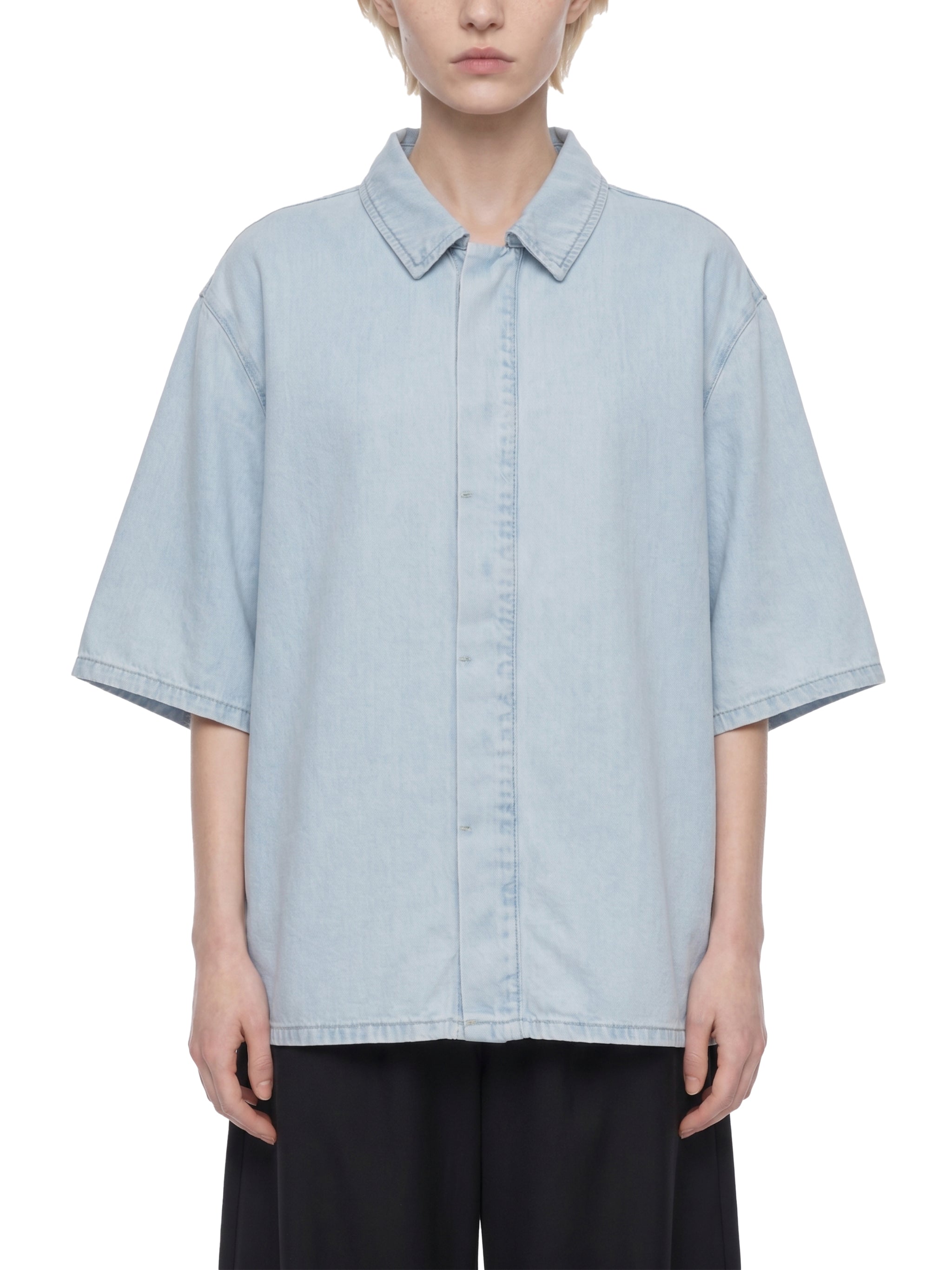 Unisex Vintage Wash Drop Shoulder Lyocell Shirt