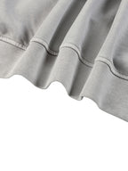 Light gray hoodie hem with ribbed stretch trim