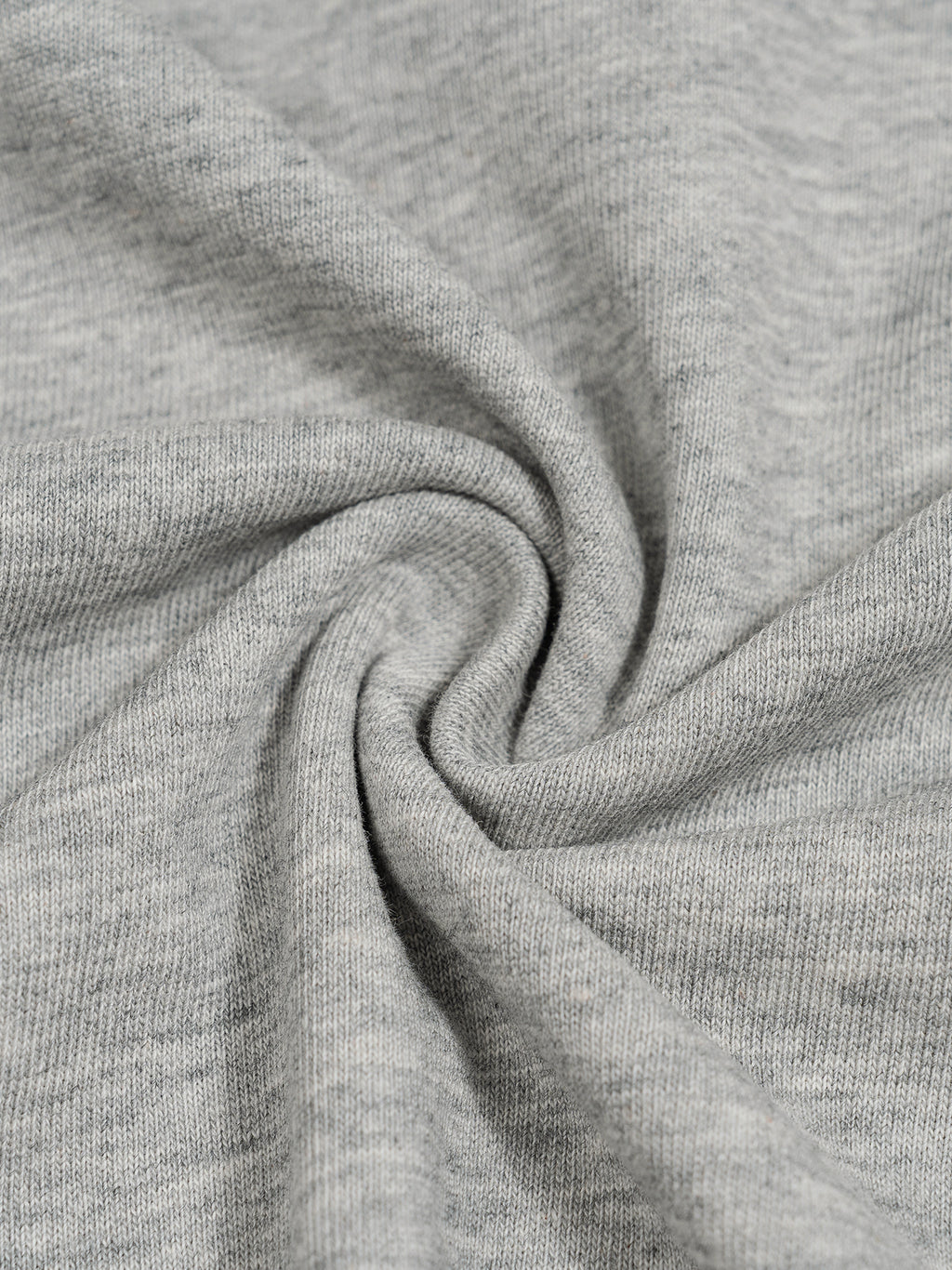 Heather gray unisex T-shirt knit fabric fold detail