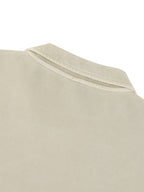 Cropped sweatshirt back with ribbed crew collar and relaxed straight cut