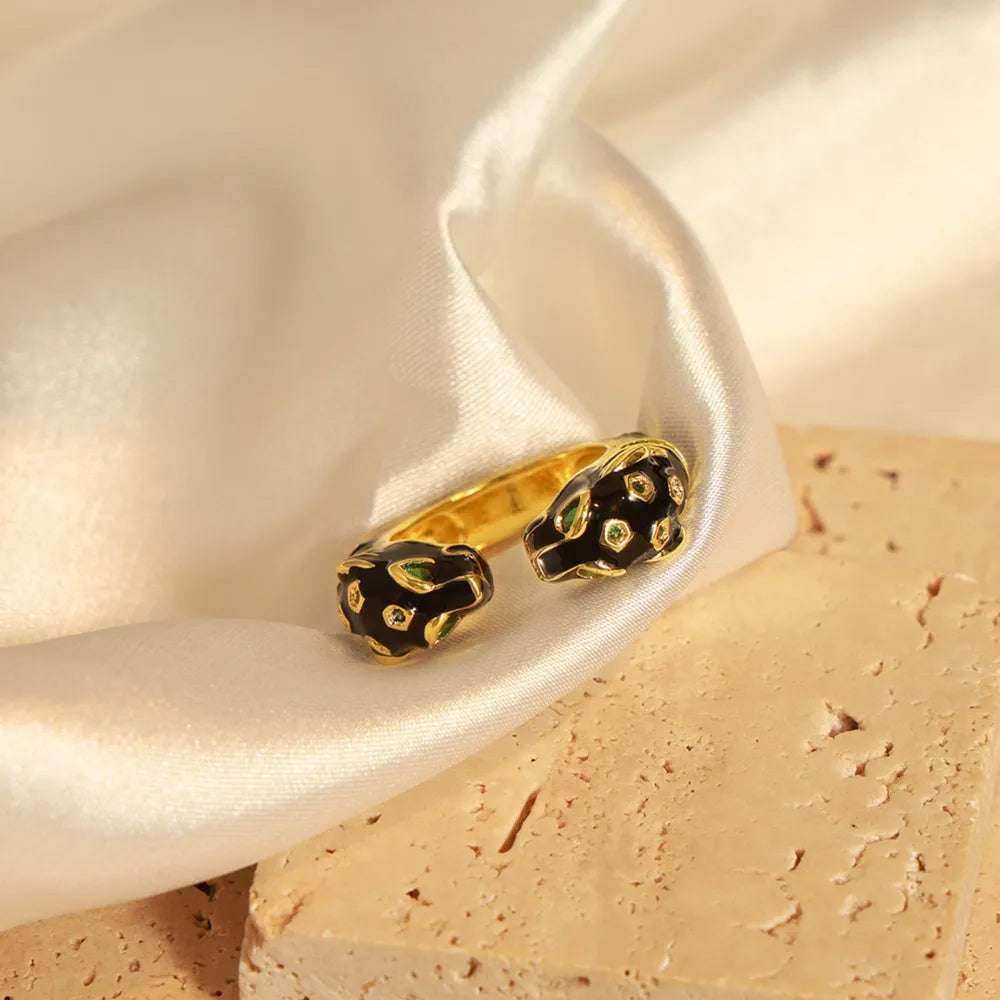 Inlaid Zircon Oil Drip Open Ring - Extrinsic Beauty