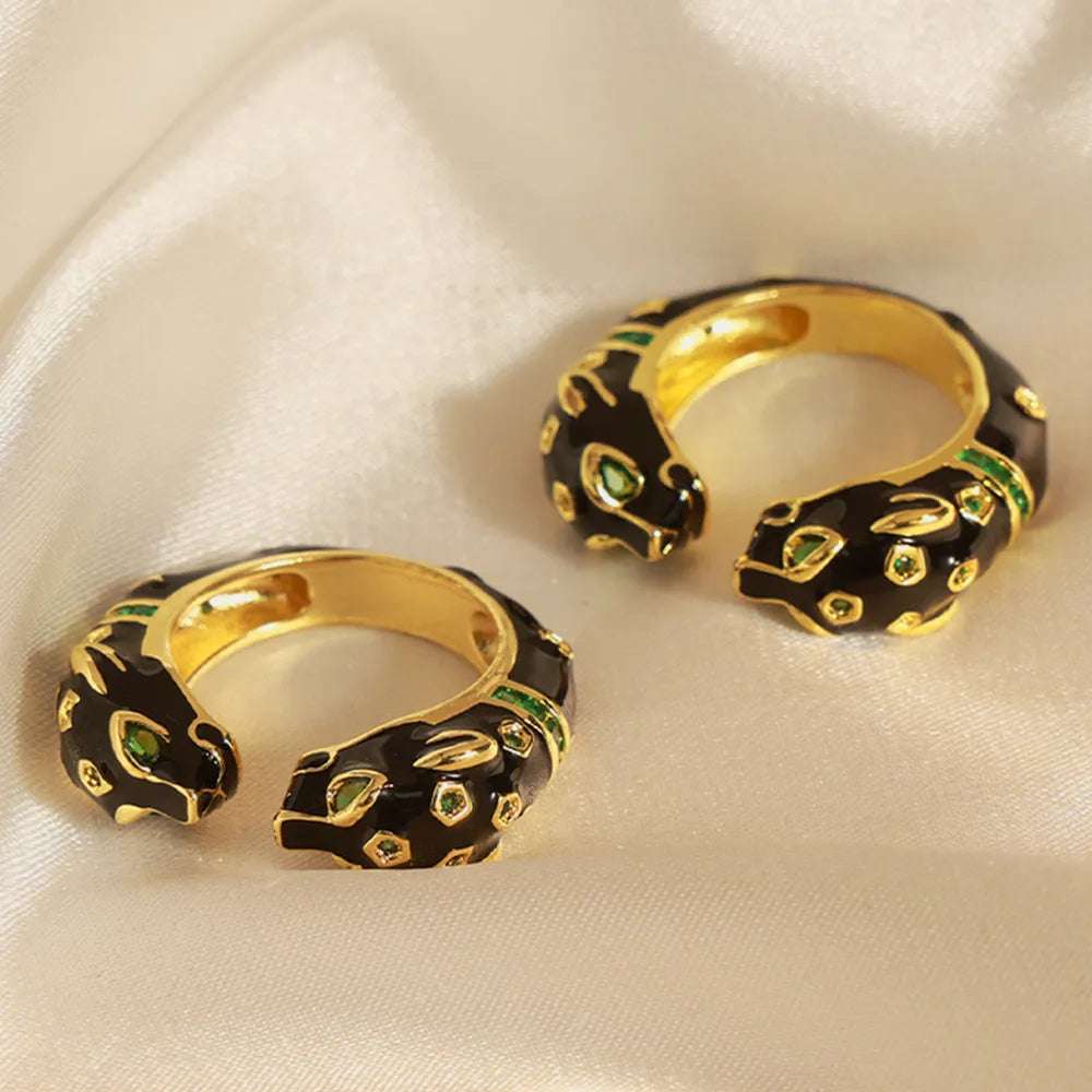 Inlaid Zircon Oil Drip Open Ring - Extrinsic Beauty
