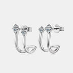 Moissanite 925 Sterling Silver C - Hoop Earrings - Extrinsic Beauty