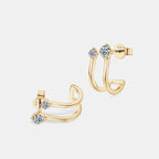 Moissanite 925 Sterling Silver C - Hoop Earrings - Extrinsic Beauty