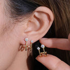 Moissanite 925 Sterling Silver C - Hoop Earrings - Extrinsic Beauty