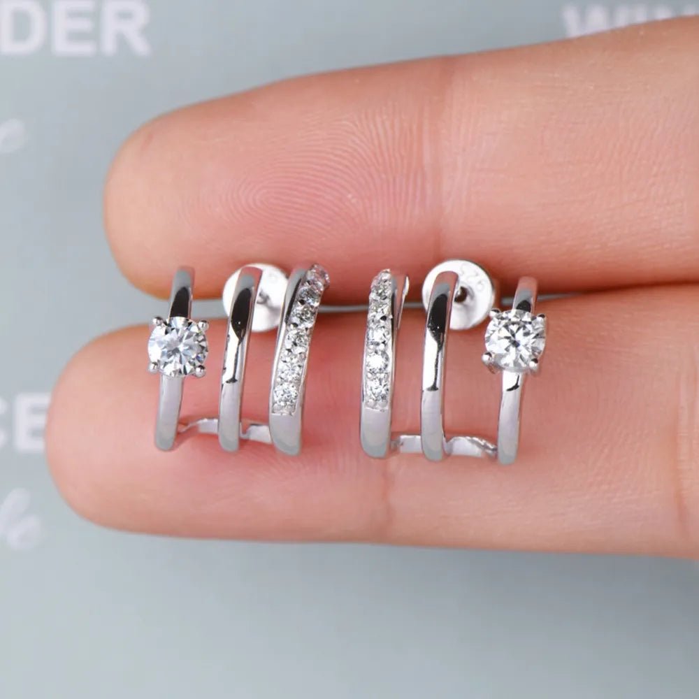 Moissanite 925 Sterling Silver Earrings - Extrinsic Beauty