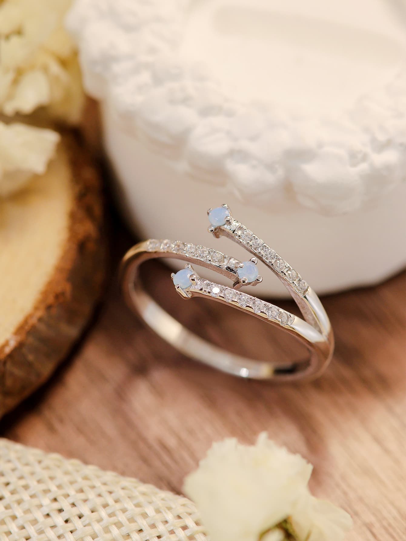 Moonstone Platinum - Plated Ring - Extrinsic Beauty