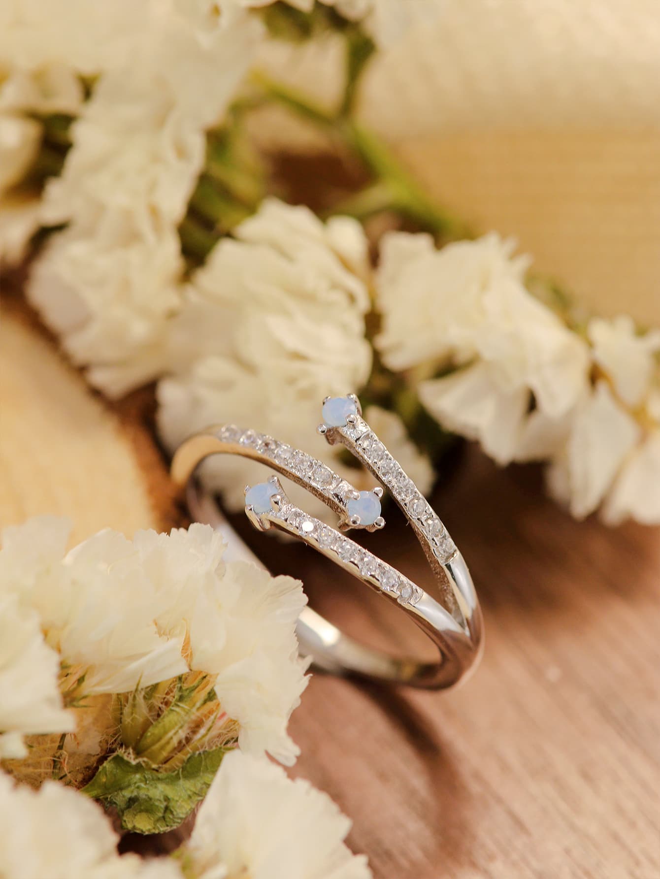 Moonstone Platinum - Plated Ring - Extrinsic Beauty