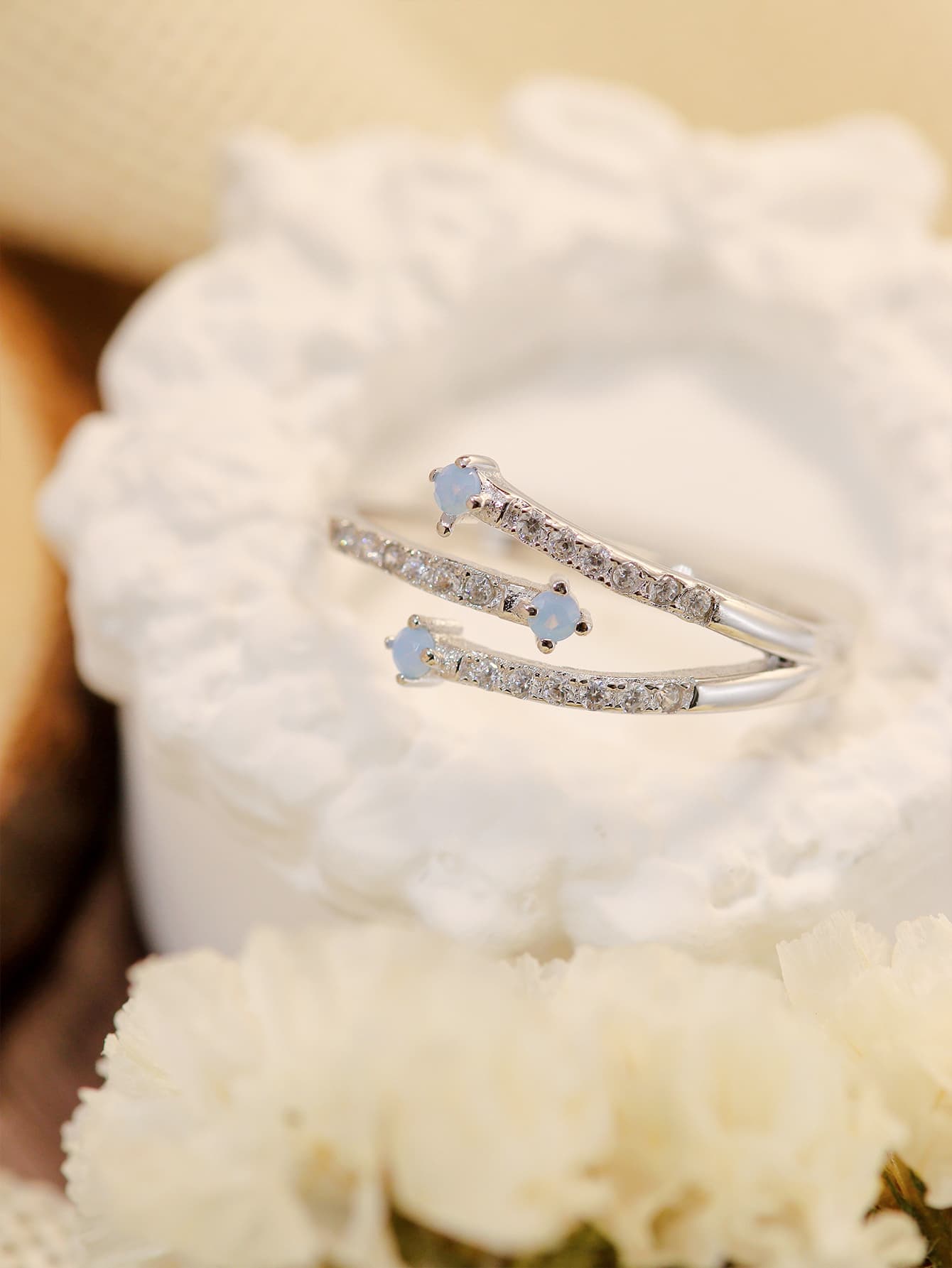Moonstone Platinum - Plated Ring - Extrinsic Beauty