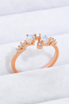 Natural Moonstone and Zircon Open Ring - Extrinsic Beauty