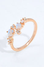 Natural Moonstone and Zircon Open Ring - Extrinsic Beauty
