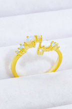 Natural Moonstone and Zircon Open Ring - Extrinsic Beauty