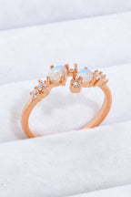 Natural Moonstone and Zircon Open Ring - Extrinsic Beauty
