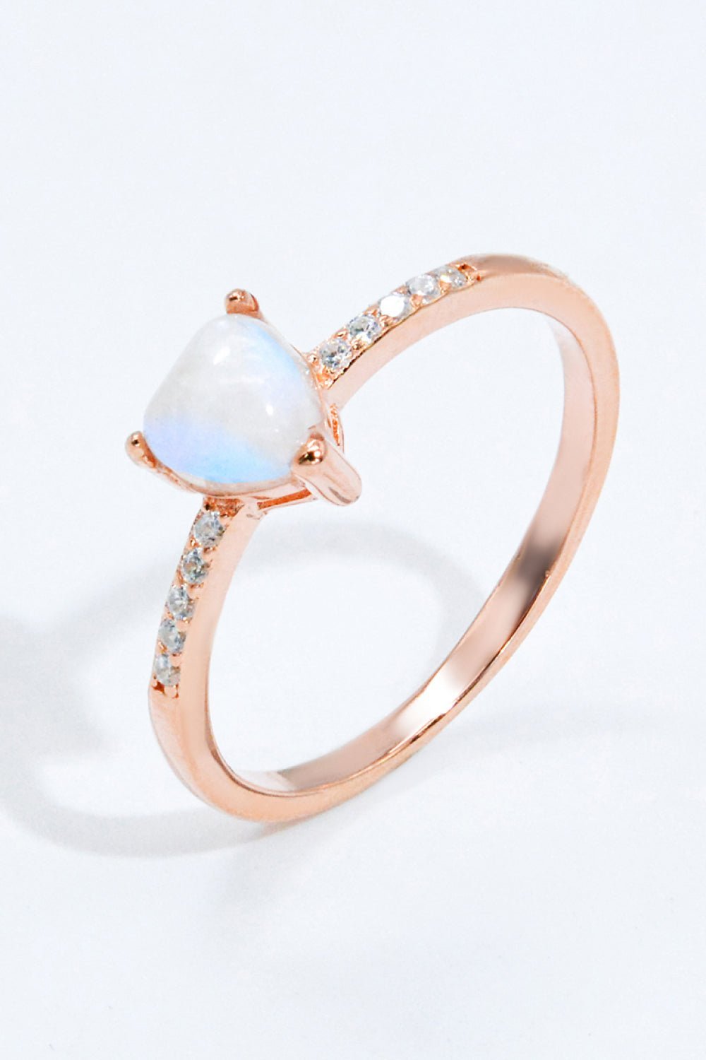 Natural Moonstone Heart 18K Rose Gold - Plated Ring - Extrinsic Beauty